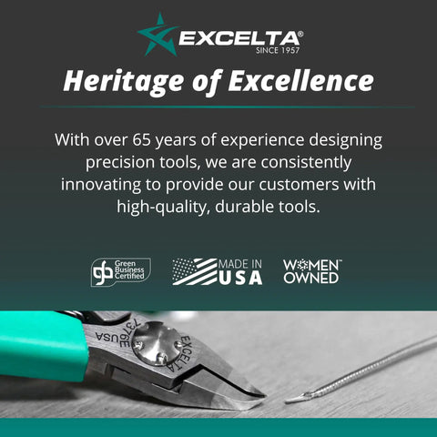 Close-up of 70 Degree Angulated Rounded Head Precision Tweezer For Soft Wire Cutting Up To 0.010 Inches, Carbon Steel