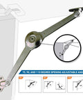 Heavy Duty Dual Flap Lid Support Hinge Folding Arm for Cabinets and Toy Boxes with Adjustable 75 to 110 Degree Angle Soft Close