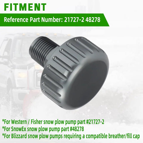 Top Shelf Aluminum Hydraulic Breather Cap Straight Drop In For Western Fisher And SnowEx Plow Pumps Badass Replacement For Blizzard Equipment Built For Deep Snow Grinds