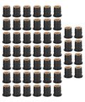 Rock Solid Rubber Well Nuts For Street Bikes And Atvs M6x0.8mm Thread, 50 black fasteners with brass core, vibration-damping design.