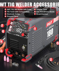 180 Amp DC Pulse TIG Welder With Cold Start And Large LED Display 5 In One DC HF TIG Pulse TIG Cold Spot TIG Stick Dual Voltage 110V 220V
