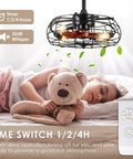 Dope Farmhouse Style Ceiling Fan With Light And Remote Control Enclosed Caged 8 Blade Ceiling Fan LED Bulbs Bedroom Use