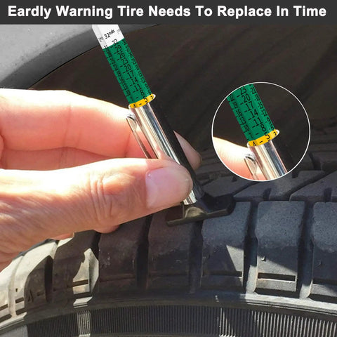 Go To Tire Tread Depth Gauge Set Color Coded For Quick Read In One Thirty Second Inch Increments Pack Of Two Reusable Sturdy Tool For Car Maintenance And Tire Health, metal clip in tire tread