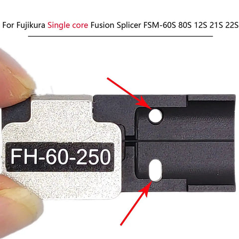 Top Shelf Heavy Duty Fiber Holder Sheath Clamps And Chucking Jigs FH-60-250 Pair For Fujikura Single Core Fusion Splicers close-up detail
