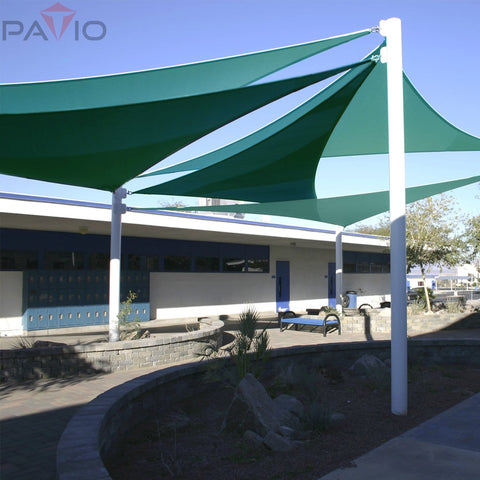 Turquoise 16x16x16 Sun Shade Sail Triangle Canopy For Patio Pergola Deck Outdoor Shade HDPE Virgin Fabric UV Block 80 Percent