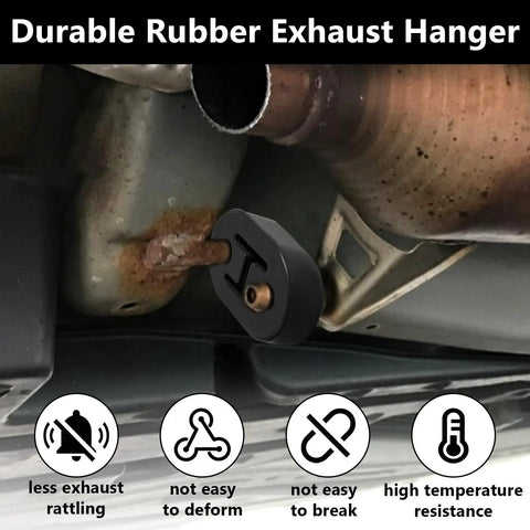 Exhaust Rubber Hanger For Muffler Mounts With Two Holes 0.47 Inch mounted on vehicle exhaust, reducing noise and vibration.