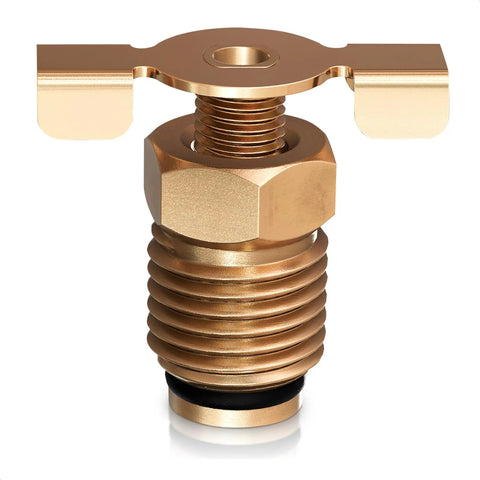 1/4 NPT Brass Air Compressor Drain Valve with Hand Turn Handle Moisture Drain Petcock Rust Resistant and Durable Valve