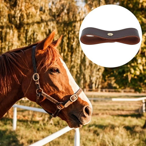 18 Piece Breakaway Halter Replacement Straps Set Leather Replacement Straps For Horse Halters Repair Kit detail with horse