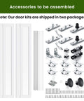 Mirror Bifold Closet Doors Set With Sliding Hardware Kit For 72 Inch Wide By 80 Inch High, Two 18 Inch Panels, White MDF Frame