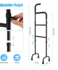 Premium Stair Assist Cane With 13 Adjustable Height Settings And Secure Non Slip Grip Making Daily Step Navigation And Outdoor Walkways Straight Up Smooth Sailing, adjustable height feature shown.