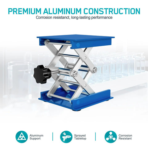 SWIGRANCE 2-pack lab jack stand platform, 4x4 in, aluminum, blue, scissor lift, 145 mm high, 5 kg max load
