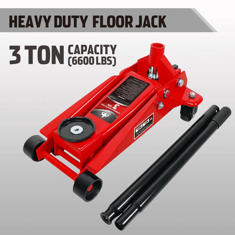 3 Ton Floor Jack With Fast Lift Hydraulic Service Jack Made From Heavy Duty Steel, Car Jack For Garage And Shop