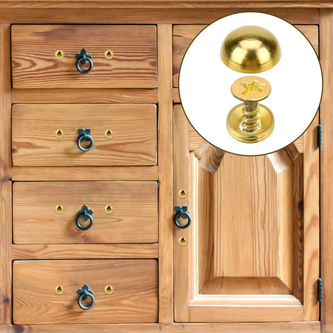 Top Grade Brass Decorative Screws With Protective Caps 24 Pc Kit Solid Copper Screw Covers For Furniture Upholstery And Glass Mirror Installation Hella Durable Smooth Install Killer Look 15 Mm on wooden drawers.