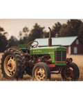 Vintage Tractor Photo Farm Area Rug For Living Room Non Slip Furry Carpet Indoor Cozy Underfoot Machine Washable Rug Entryway Floor Carpet Large Coral Velvet Mat For Bedroom Dining Room with green tractor image.