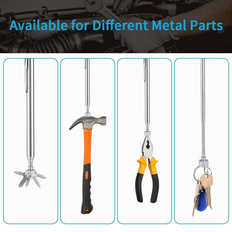Flexible Magnetic Pickup Tool Set 5 Lb with 23.6 Inch Bendable Extension and Pen Clip lifting metal tools and keys