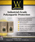 Workhorse Polyaspartic Topcoat 15 Gallon Kit High Solids Clear Gloss Floor Coating packaging shown with A and B components for clarity.