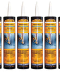 Pro Grade Gray Polyurethane Self Leveling Concrete Sealant For Cracks And Joints On Driveways Tough As Nails Advanced Polymer Formula With Grip Tight Adhesion No Sweat Application Built To Last Pack Of Ten Tubes showcasing ten gray sealant tubes.