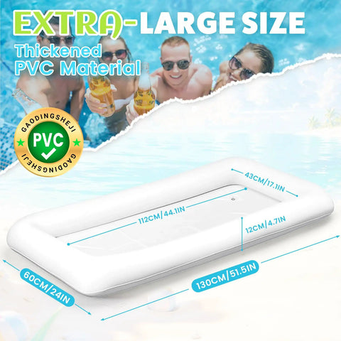 Large Inflatable Ice Serving Bar For Food And Drinks, Floating Buffet Cooler Tray With Drain Plug, extra-large size, PVC material