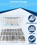 All In One Metric Screw Kit With M2 M3 M4 M5 Bolts Nuts Lock Washers Flat Washers 304 Stainless Steel hex socket screws case