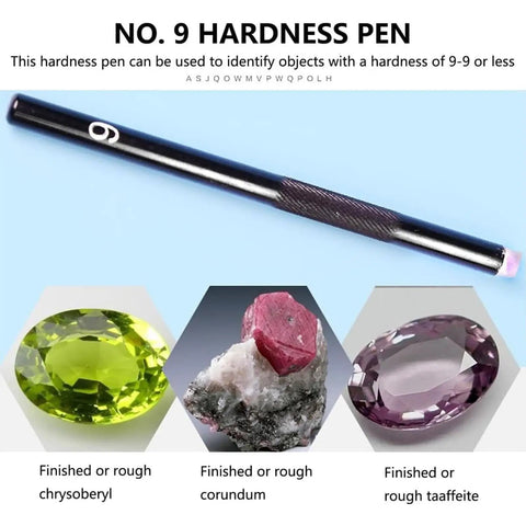 Portable Hardness Tester Kit With 5 To 9 Scratching Picks For Gemstones Jade Jewelry Rocks And Minerals Ergonomic Durable Metal Scratch Test Set For Field Or Home Identification, No. 9 hardness pen