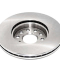 Front view of a Front Vented Brake Rotor Pro Grade With Hub Centric Fit And Non Directional Swirl Finish, Heavy Duty Castings