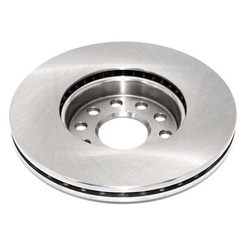 Front view of a Front Vented Brake Rotor Pro Grade With Hub Centric Fit And Non Directional Swirl Finish, Heavy Duty Castings
