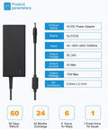 24V 3A 72W AC To DC Power Supply For LED Strips 5050 3528 And CCTV Cameras, 100-240V AC In, 5.5x2.1mm DC Output shown