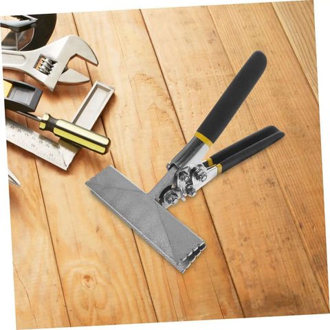 Go To Workhorse Hand Seamer Tool and Metal Bender for sheet metal flattening with ergonomic non-slip handles on wooden surface