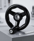 Two Pack Milling Machine Handwheel Set With Revolving Bakelite Handles And Iron Grips, Anti Slip 4 Inch Rotary Knobs Close-up