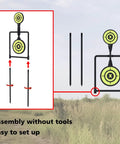 Double Spinner Shooting Targets 3/8 Inch Thick Steel Auto Reset Targets for Centerfire Handguns assembly instructions outdoors