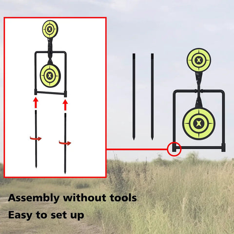 Double Spinner Shooting Targets 3/8 Inch Thick Steel Auto Reset Targets for Centerfire Handguns assembly instructions outdoors