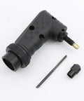 Real Deal Right Angle Adapter For Rotary Tools And Dremel Grinders, compact black tool attachment for precision sanding.