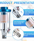 Product presentation of 2 Pack Compressed Air Filter Water Oil Separator 1/4 Inch NPT Inlet And Outlet For Airbrush And Compressor Lines
