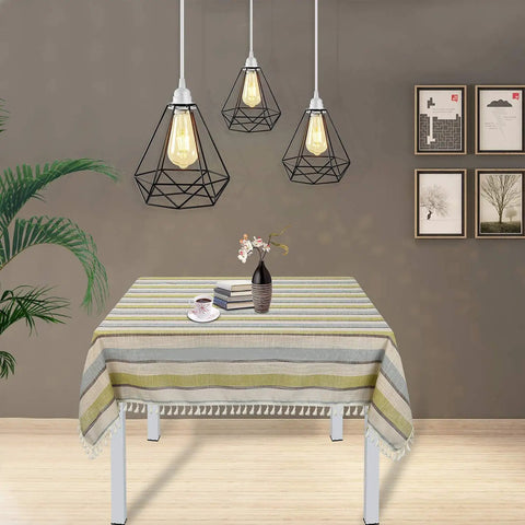 15 Foot Pendant Light Cord Kit With On Off Toggle Switch, E26 Pendant Sockets, Hooks And 2 Prong US Plug, UL Listed White DIY Hanging Lamp Kit 2 Pack over a dining table, showcasing modern pendant lights.