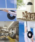 Rock Solid CR Neoprene High Density Foam Tape Weather Stripping Seal 1/2 Inch Wide X 1/2 Inch Thick X 6.5 Feet Long applied on window.