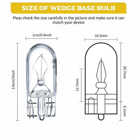 Clear Krypton 12V 5W One Quarter Wedge Base Light Bulbs For Landscape RV And Cabinet Lighting Warm White 20 Pack Durable Glass Lamps For Easy Replacement And Long Lasting Brightness