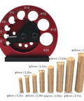Eight Hole Adjustable Dowel Jig Kit For Woodworking, red aluminum alloy cutter with 8 hole sizes and wrench for wooden rods