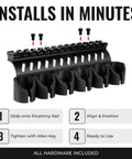 Side Saddle Shell Holder For 500 590 And Shockwave Shotguns 6 Shell Carrier With 13 Slot Aluminum Rail Mount installation guide