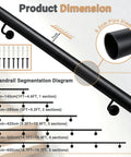 Product dimensions of Hella Tough Adjustable Stair Handrail With Custom Cut Industrial Steel Finish Weatherproof Indoor Outdoor Grab Bar.