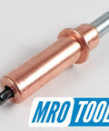 Close-up of a copper Cleco fastener from Beginner Cleco Sheet Metal Fastener Kit With Pliers And Mesh Carry Bag Includes 1 8th Inch, 3 16th Inch