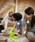 Family enjoying time together using the Chill And Craft With This Legit 58Mm Button Maker Machine for DIY Pin Badge creation.