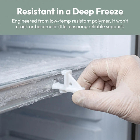 Installing No Mess Freezer Shelf Clips 10 Pack For Fridge Organization Heavy Duty Plastic White Shelf Supports