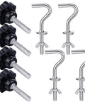 Heavy Duty Hammock Hardware Kit Eight Piece Set With Four Umbrella Screw Knobs And Four Hooks For Hammock Stands And Swing Chairs
