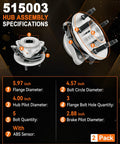 Specifications of Front Wheel Bearing Hub Assembly 515003 with ABS, 2-pack; 5.97-inch flange diameter, fits Ford Explorer, Ranger