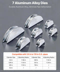 7 aluminum alloy dies for VEVOR Ratcheting Tubing Bender Kit for 1/4 To 7/8 Inch, designed for accurate pipe bends.