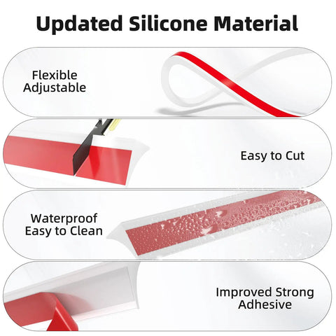 39 Inch Slick Silicone Splash Guard For Kitchen Sink Countertop Self Grip Edging Keeps Your Counter Totally Bone Dry And Stops Crazy Splashes Cold Turkey, showing flexible, adjustable waterproof silicone.