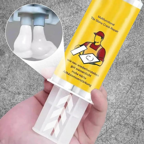 DIY Friendly No Fuss Tile And Stone Crack Repair Kit For Ceramic Porcelain Marble And Granite Chips Glaze Paste For Countertops Bathtub Cracks Backsplash And Tile Repair Easy Home Fix Tool 1 Pack in hand