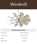 Killer Windmill Wagon Wheel Ceiling Fan, 72 Inch Badass 15 Blade Decorative Fixture For Massive Rooms, 52 inch blade sweep.