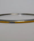 Gasket ring, spiral-wound, yellow outer band with gray stripe, 24-inch pipe size, 900# flange, graphite filler