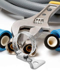 Top Notch 10 Pc Stainless Steel Hose Clamp Kit For Plumbing And Tubes With Worm Drive Secure Install Fixing Water Fuel Lines Quick Release Heavy Duty Gear, stainless clamp with pliers on tubing